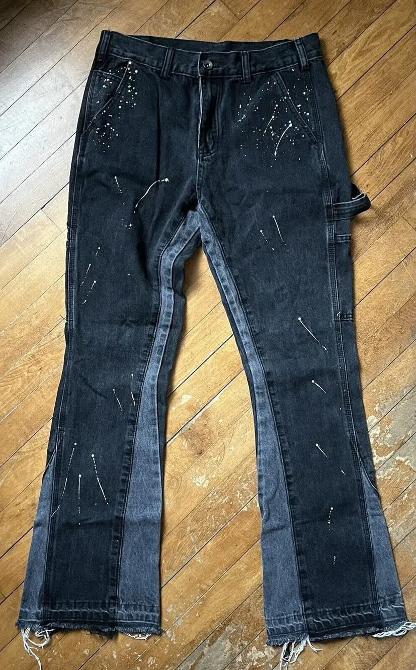 Black Icon Paint Splotched Black Jeans Men’s Size 32